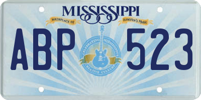 MS license plate ABP523