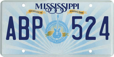 MS license plate ABP524