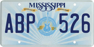 MS license plate ABP526