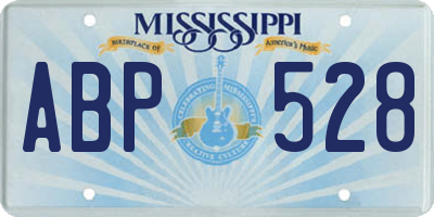 MS license plate ABP528