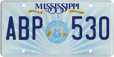 MS license plate ABP530