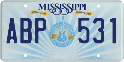 MS license plate ABP531