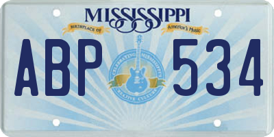 MS license plate ABP534