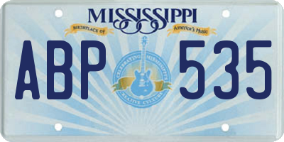 MS license plate ABP535