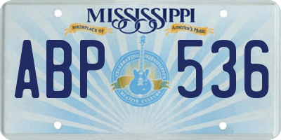 MS license plate ABP536