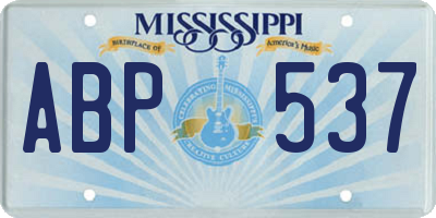 MS license plate ABP537