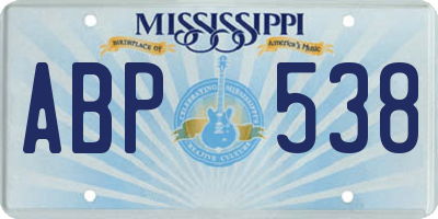 MS license plate ABP538