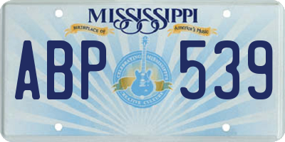 MS license plate ABP539