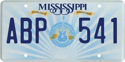 MS license plate ABP541