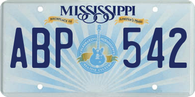 MS license plate ABP542