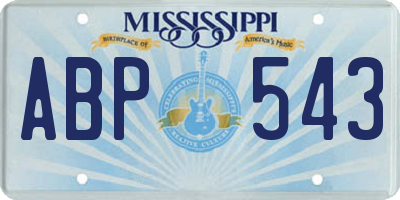 MS license plate ABP543