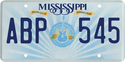 MS license plate ABP545