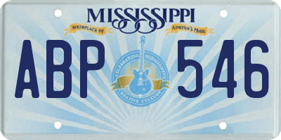 MS license plate ABP546