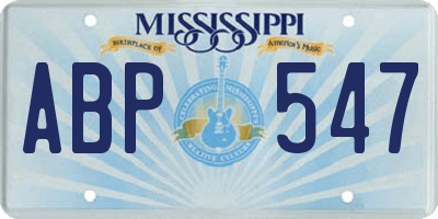 MS license plate ABP547