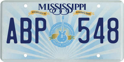 MS license plate ABP548