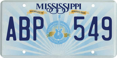 MS license plate ABP549