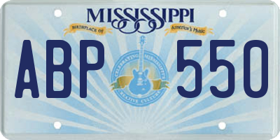 MS license plate ABP550