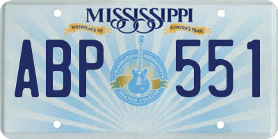 MS license plate ABP551