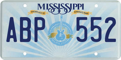 MS license plate ABP552