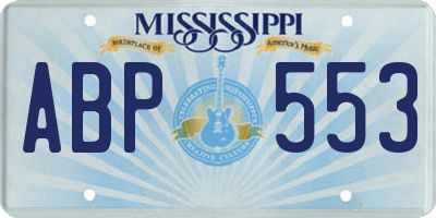 MS license plate ABP553