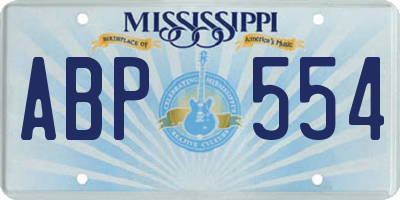 MS license plate ABP554