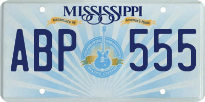 MS license plate ABP555