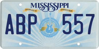 MS license plate ABP557