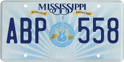 MS license plate ABP558