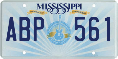 MS license plate ABP561