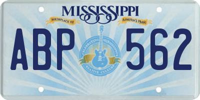 MS license plate ABP562