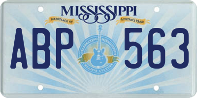 MS license plate ABP563