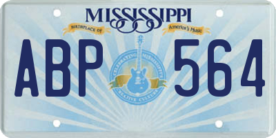 MS license plate ABP564