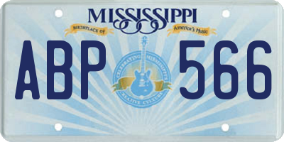 MS license plate ABP566