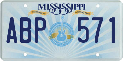 MS license plate ABP571