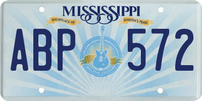 MS license plate ABP572