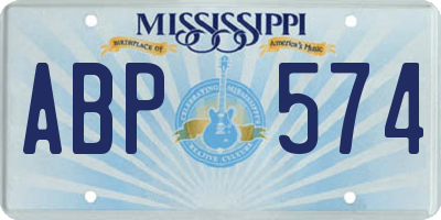 MS license plate ABP574