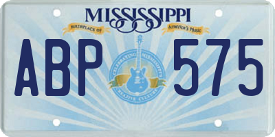 MS license plate ABP575