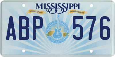 MS license plate ABP576