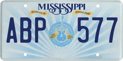 MS license plate ABP577