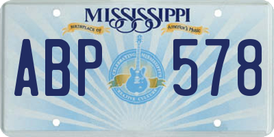 MS license plate ABP578