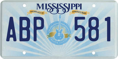 MS license plate ABP581