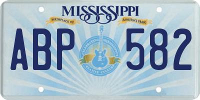 MS license plate ABP582