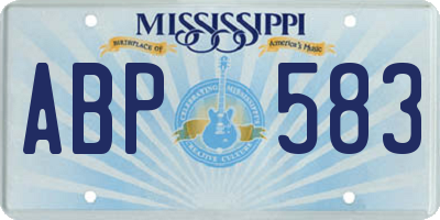 MS license plate ABP583