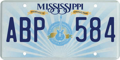 MS license plate ABP584