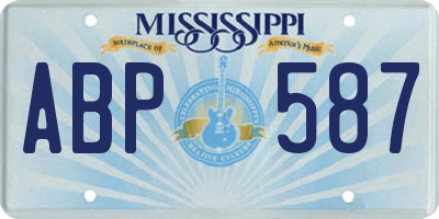 MS license plate ABP587