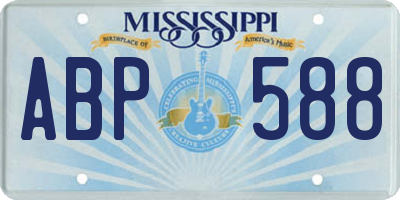 MS license plate ABP588