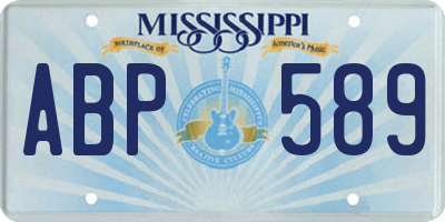 MS license plate ABP589