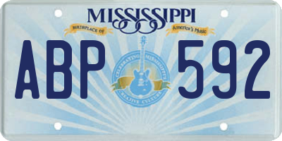 MS license plate ABP592