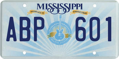 MS license plate ABP601