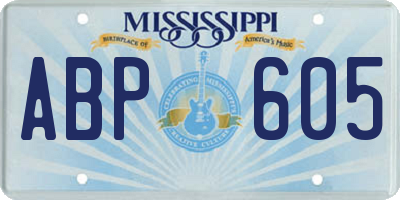 MS license plate ABP605